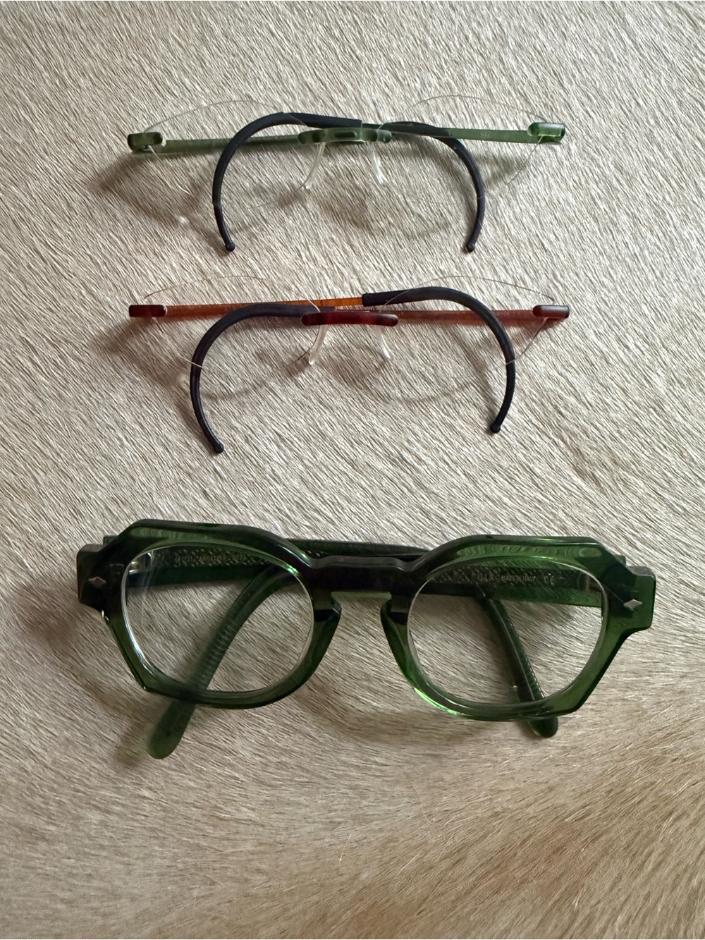 Illa Italian Green Optical Glasses and two pair of Eye Phonics
